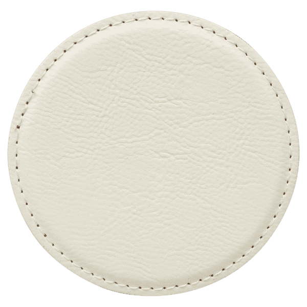 4x4 Leatherette Coaster - Round - Image 2