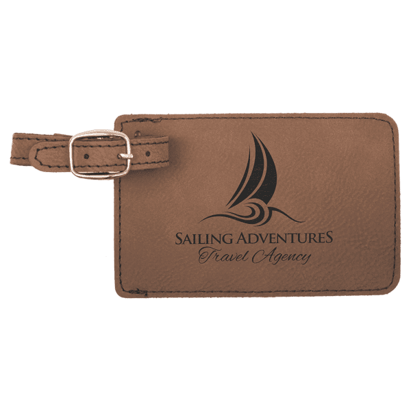 3" Long Leatherette Luggage Tag - Image 2