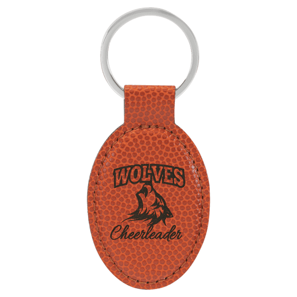 2" Long Leatherette Key Chain - Oval - Image 6