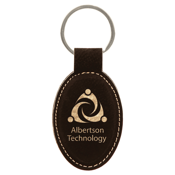 2" Long Leatherette Key Chain - Oval - Image 7