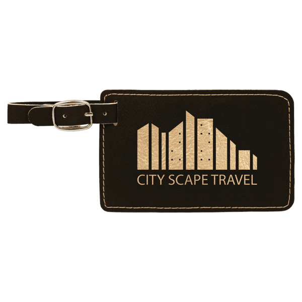 3" Long Leatherette Luggage Tag - Image 3