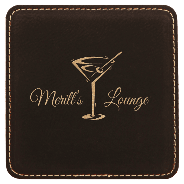 4x4 Leatherette Coaster - Square - Image 5