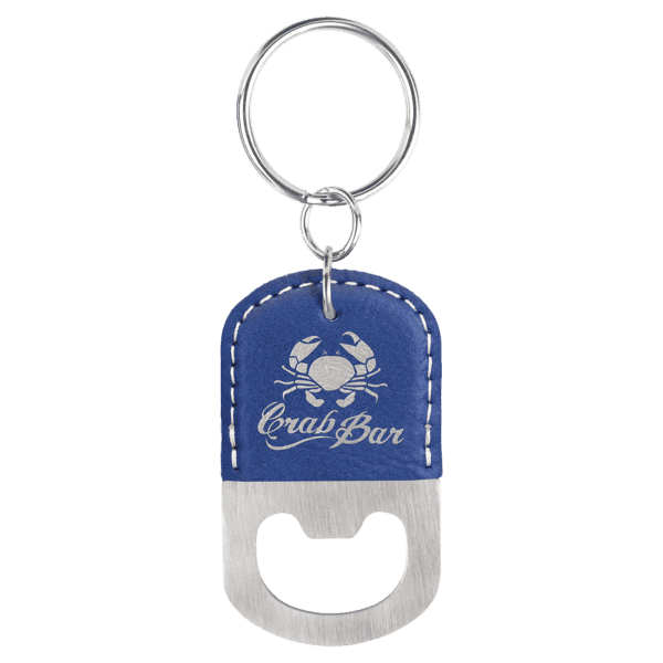 2" Long Leatherette Bottle Opener Key Chain - Oval - Image 10