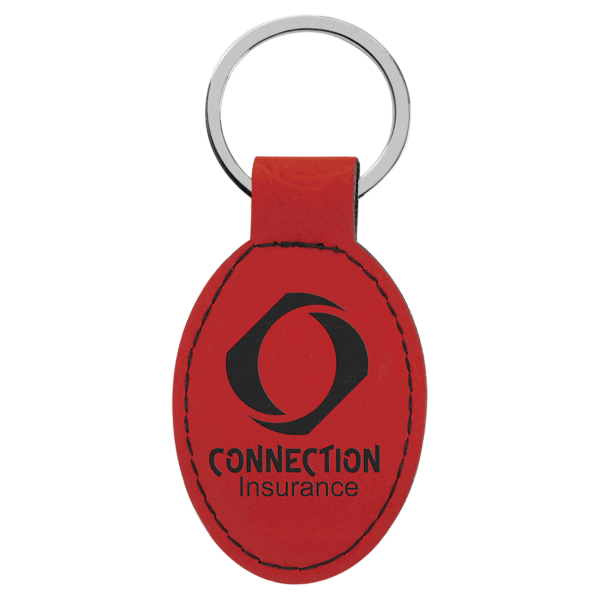 2" Long Leatherette Key Chain - Oval - Image 18