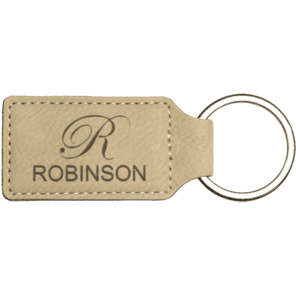 2" Long Leatherette Key Chain - Rectangle