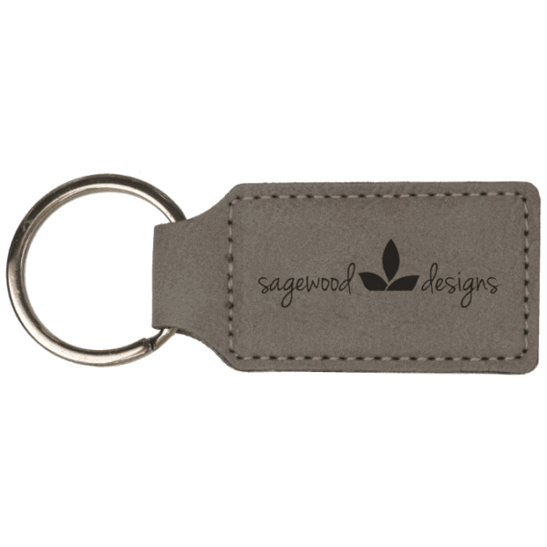 2" Long Leatherette Key Chain - Rectangle - Image 9