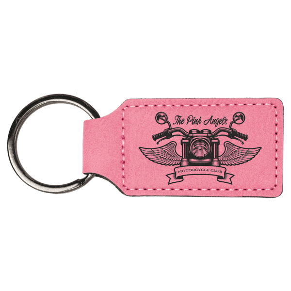 2" Long Leatherette Key Chain - Rectangle - Image 11