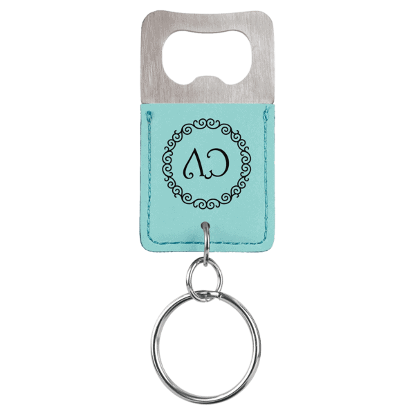 2" Long Leatherette Bottle Opener Key Chain - Rectangle - Image 8