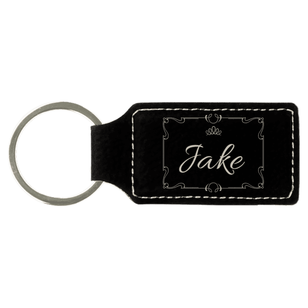 2" Long Leatherette Key Chain - Rectangle - Image 12