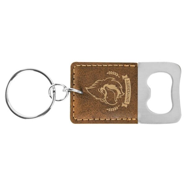 2" Long Leatherette Bottle Opener Key Chain - Rectangle - Image 9