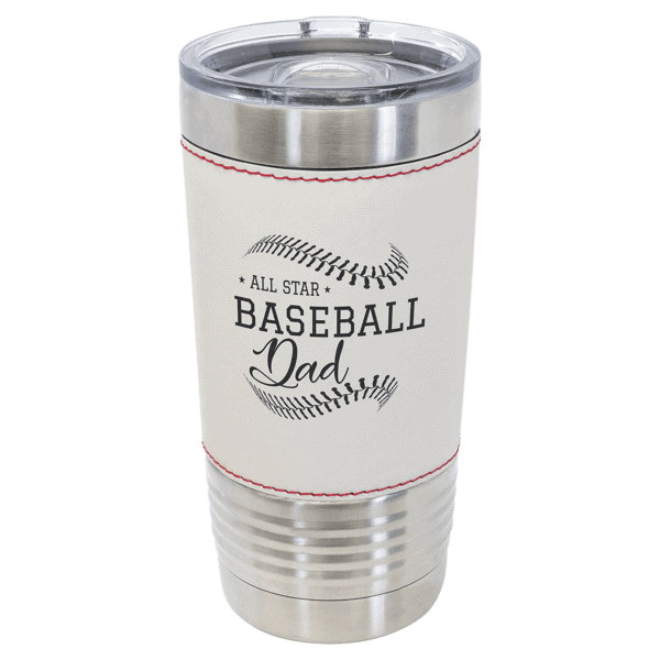 Baseball Style 20oz Leatherette Tumbler