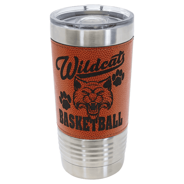 Basketball Style 20oz Leatherette Tumbler